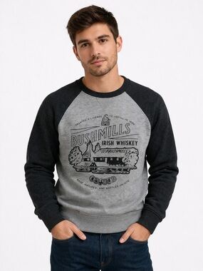 Bushmills Irish Whiskey Mens Pullover Sweater Relaxed Fit Crewneck Scotch Sz XS